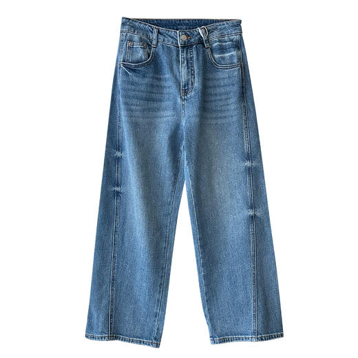 窄版系列！2025春季侧边分割设计弯刀牛仔裤女梨形九分阔腿香蕉镰刀裤！ 商品图4