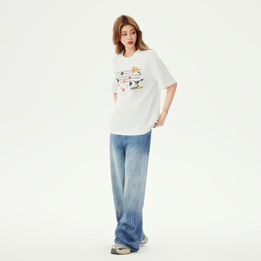 YKYB黄子韬牛仔裤直筒裤时尚潮流环保烫钻做旧经典个性牛仔裤Y52NNK046 商品图2