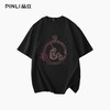 PINLI品立2025夏季新款男士圆领植物烫钻短袖T恤上衣BG252111032 商品缩略图4