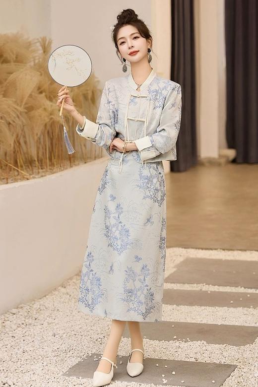 ANSUABEL 新中式国风提花外套半裙套装 20034 商品图0