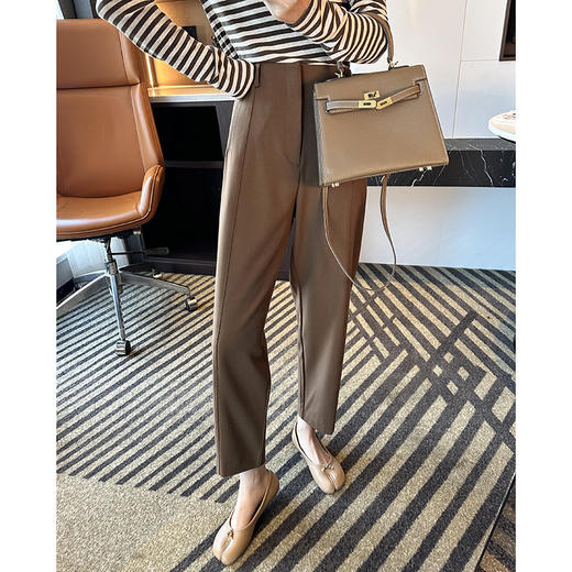 上千品质！2025新款斜纹醋酸高腰弹力新款休闲裤！宽松九分西裤！ 商品图4