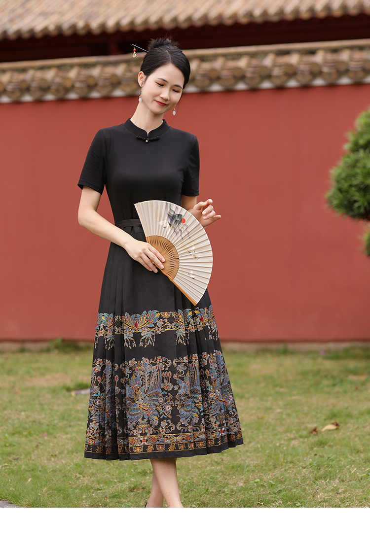 未风新中式马面裙国风显瘦连衣裙