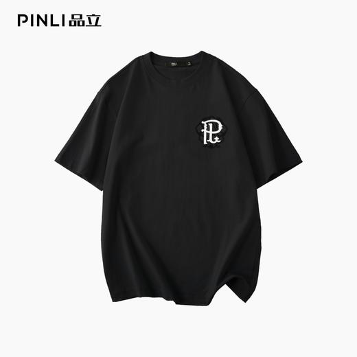 PINLI品立2025夏季新款潮牌短袖T恤字母印花纯棉休闲百搭男体恤衫 BG252111026 商品图5