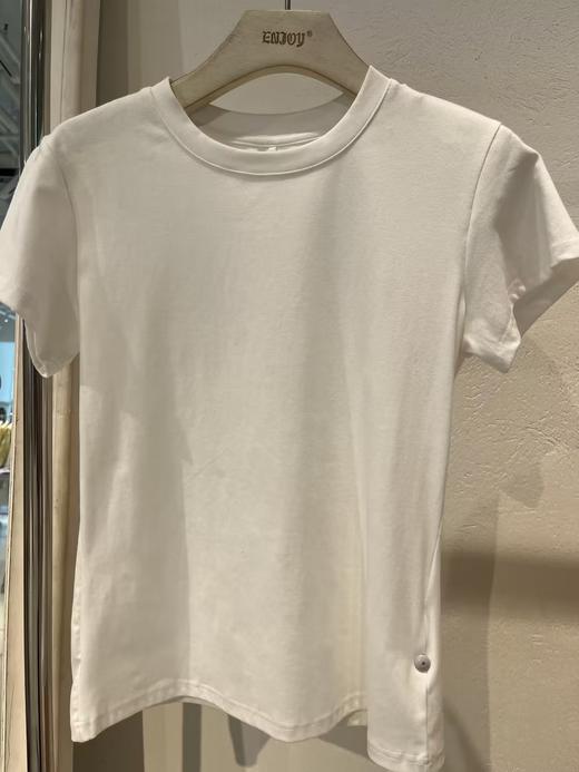 【门店同款】ENJOY秋季less is more简约纯色正肩短t 158896556 商品图0