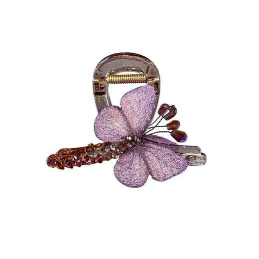 气质复古风刺绣蝴蝶抓夹女中号2025新款后脑勺半扎发鲨鱼夹发饰 商品图4