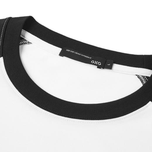 GXG男装 拼接短袖男2024夏季热卖字母印花T恤#G24D442597 商品图3