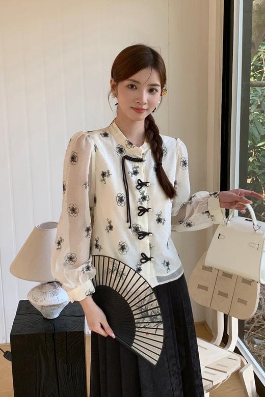 Le Malene 新中式花朵盘扣上衣半裙套装 20035 商品图2