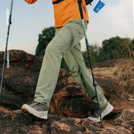 奥尼捷FastHiking系列男款运动长裤户外运动徒步登山纯色速干长裤透气防泼水运动裤FM5218 商品图1