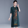 GYYays9102香云纱真丝中国风印花2025夏季新款中长裙中老年妈妈装大码连衣裙 商品缩略图0