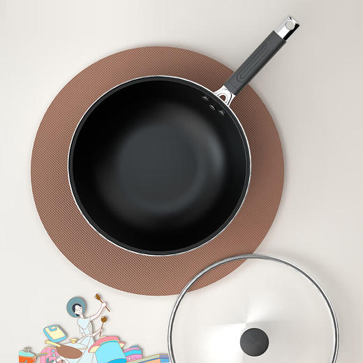 都市太太都市太太万福美食炒锅珐琅搪瓷炒锅多家用32CM燃气灶电磁炉通用 商品图2