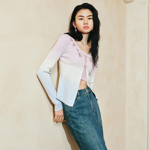 玉兰渐变针织内搭吊带两件套修身(货号:MC85SW005F9001) 商品图3