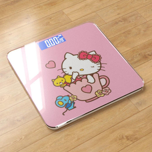 【敲可爱！卡通kt猫体重秤】家用体重秤智能体脂秤可充电家用健康脂肪体重秤。ry 商品图1