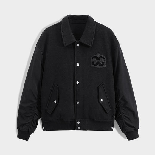 GXG男装 黑色落肩宽松翻领夹克 冬季热卖GEX12127594 商品图4