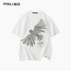 PINLI品立2025夏季新款男圆领猫头鹰烫画短袖T恤上衣BG252111022 商品缩略图3