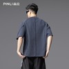 PINLI品立2025夏季新款重磅纯棉短袖T恤男士宽松拼接美式休闲体恤GD252111298 商品缩略图4