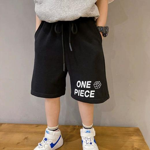 男童220克纯棉运动短裤夏装童装薄款洋气中大童五分印花裤子字母120-170 商品图2