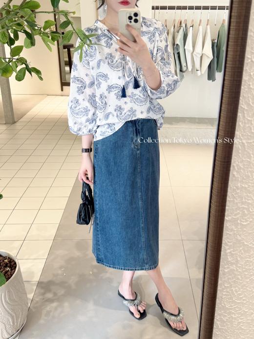 东京女子图鉴 | 限定款 品牌定单印度棉绣佩斯利图案流苏装饰衬衫 米白色 商品图2