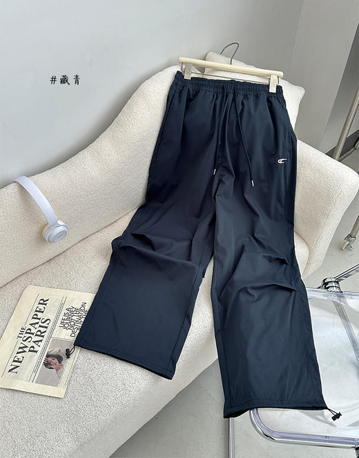 【YW】无忧购无忧购美式复古小刺绣工装裤女慵懒宽松休闲运动裤阔腿裤H-1729（截单后3-5天发货) 商品图7