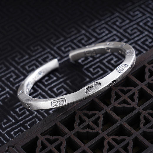 子佩集S999银【福花如意】手工纯银手镯原创设计【55045238】2503 商品图3