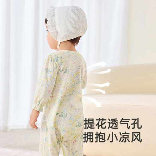 【商场同款】英氏婴儿衣服夏季长袖轻薄透气女宝连体衣新款 商品图2