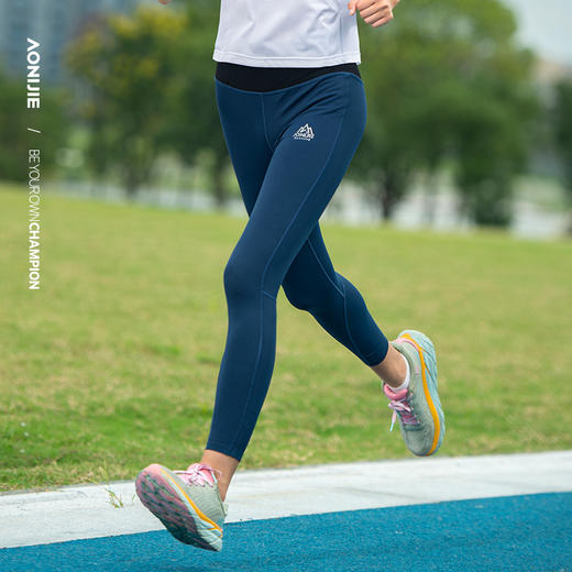 奥尼捷新款女士运动紧身裤跑步骑行长裤吸湿耐磨黑色运动紧身瑜伽长裤FW5150 商品图4