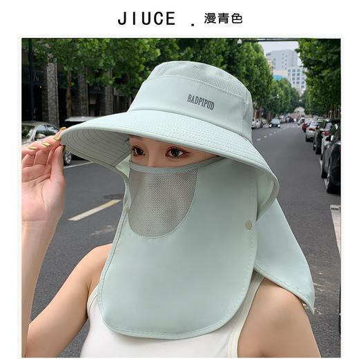 雀说新款多功能面罩遮脸防晒帽女户外大沿太阳帽AL3489 商品图8