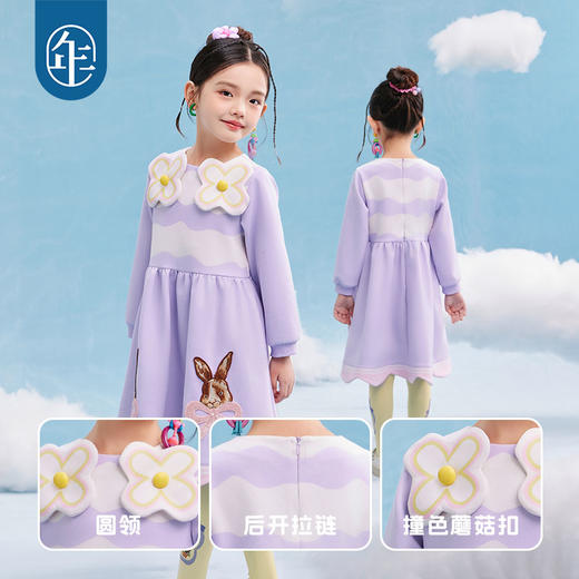 年衣童装女童连衣裙2025年春款女孩宝宝A字裙儿童云肩甜美公主裙子春日圆舞连衣裙 商品图4