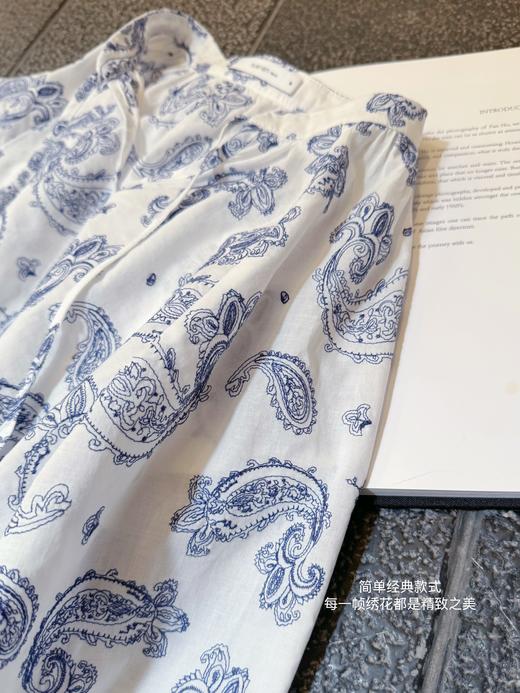 东京女子图鉴 | 限定款 品牌定单印度棉绣佩斯利图案流苏装饰衬衫 米白色 商品图1