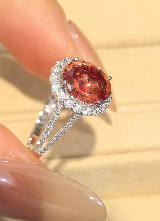 1.83ct刻面帕帕拉恰蓝宝石戒指 商品图0