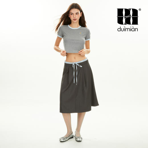 对面duimian-双腰头西装半身裙 商品图1