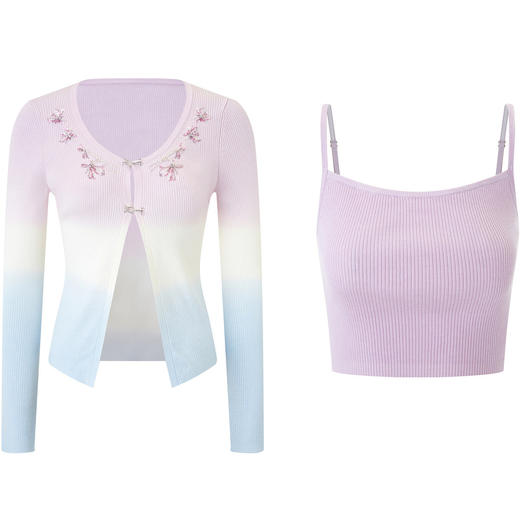 玉兰渐变针织内搭吊带两件套修身(货号:MC85SW005F9001) 商品图1