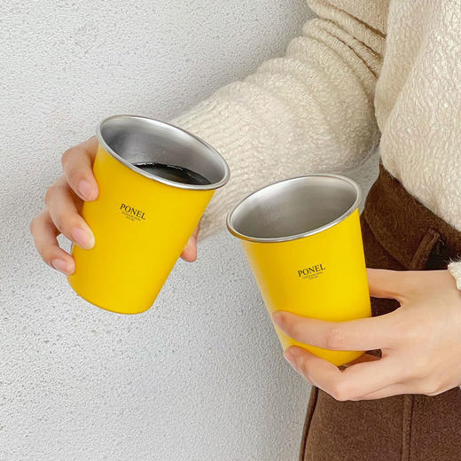 【超值2件装】PONEL闪电黄304不锈钢直饮杯 350ml*2个 商品图3