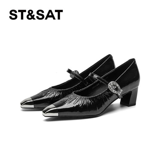 星期六法式气质通勤粗跟单鞋SSD1111E98 商品图11