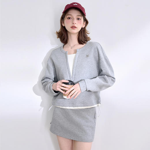 活力优雅运动休闲风套装女假两件上衣搭裤裙两件套V0050109 商品图3