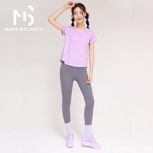 2025春夏Makebalancy/慕柏郦运动短袖T恤开叉设计冰凉透气丝滑亲肤吸排速干1965 商品图4