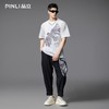 PINLI品立2025夏季新款男圆领猫头鹰烫画短袖T恤上衣BG252111022 商品缩略图1