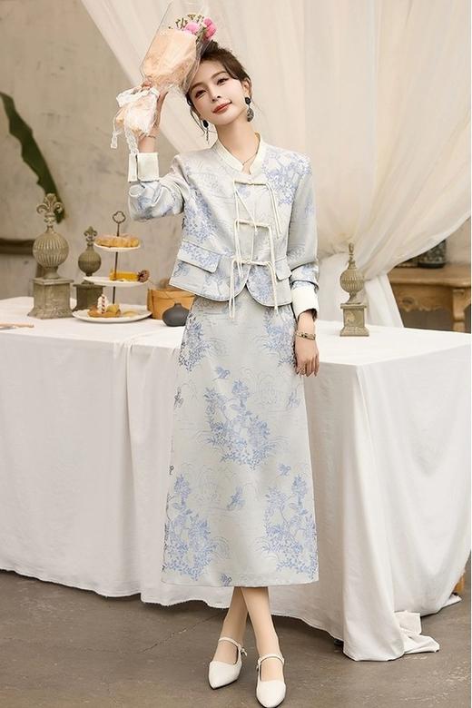 ANSUABEL 新中式国风提花外套半裙套装 20034 商品图1