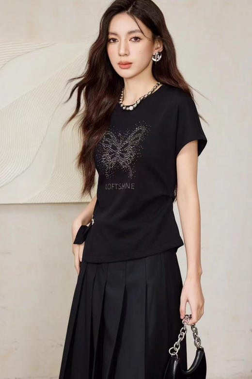 珞炫/LOFTSHINE蝴蝶黑色T恤 商品图2