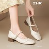 ZHR浅口单鞋女2025新款法式玛丽珍鞋耐磨通勤一字扣方头单鞋粗跟 商品缩略图5