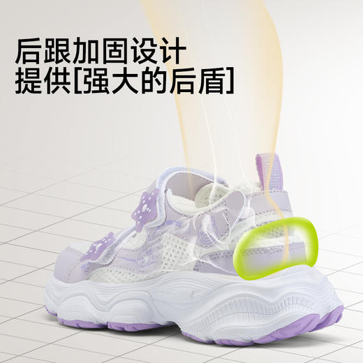 B.Duck小黄鸭童鞋女童夏季凉鞋花朵中网面运动鞋公主鞋28-35 F1686952 商品图4