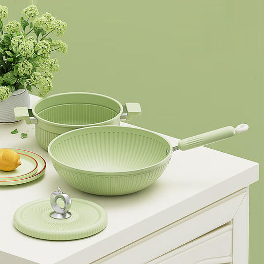 都市太太都市太太理想生活炖煎炒套装家用炒锅煎锅汤锅燃气灶电磁炉通用_炖炒 商品图2