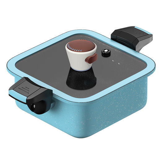 都市太太（DStt）DSTT都市太太梦之蓝多功能微压料理锅*烹立方_天蓝色_26cm 商品图4