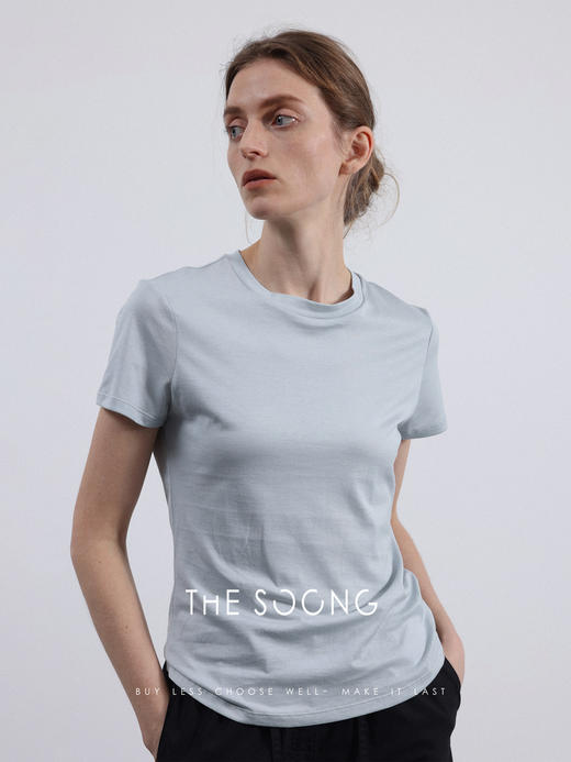 THESOONG|“衣橱必备”典藏加倍升级100%匹马棉圆领短袖T恤HWTX3829 商品图0