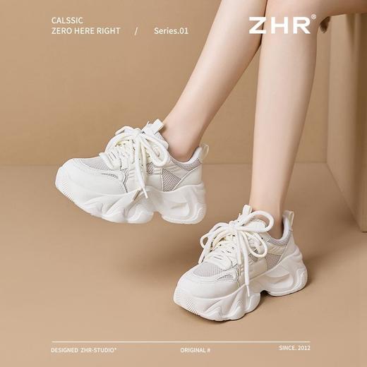 ZHR则则6CM厚底增高老爹鞋女鞋春秋款ins百搭网面透气运动鞋新款 商品图6