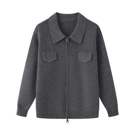 CC-22-2522双拉链翻领针织衫女2025春季新款洋气减龄毛衣开衫短外套气质上衣 商品图4