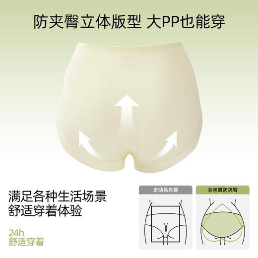 【3条装】熳洁儿 10A抑菌高腰人棉女士内裤微收腹显瘦包臀25262118 商品图5