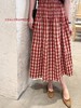 极其稀有孤品 | 一眼沦陷红裙子 100%色织格纹长绒棉 砖红色 商品缩略图0