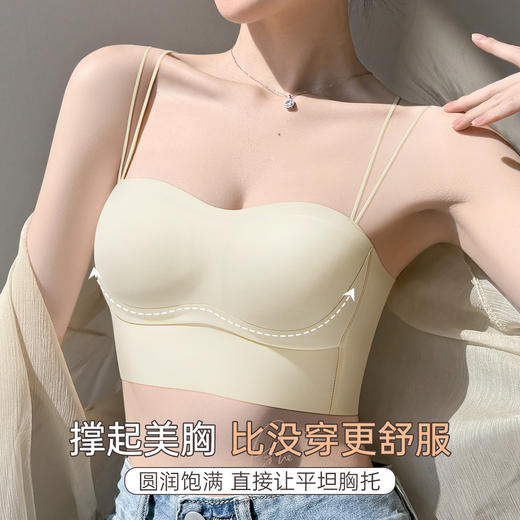 A3-【A-B杯】【性感交叉美背】夏季小胸聚拢内衣女无痕露背内搭抹胸防走光文胸  赫曼佳人【小胸-半杯】 商品图2