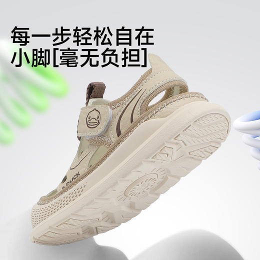 B.Duck小黄鸭童鞋男宝宝学步鞋夏季镂空透气网面儿童凉鞋22-26 B2686881 商品图3
