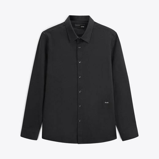 GXG男装 黑色免烫翻领长袖衬衫 冬季热卖GEX10316094 商品图4